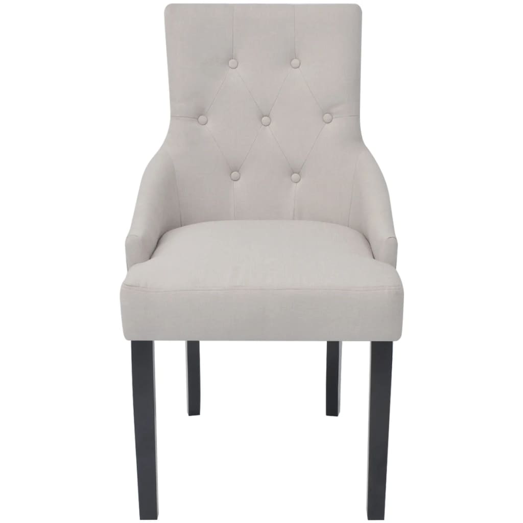 vidaXL Dining Chairs 4 pcs Cream Grey Fabric