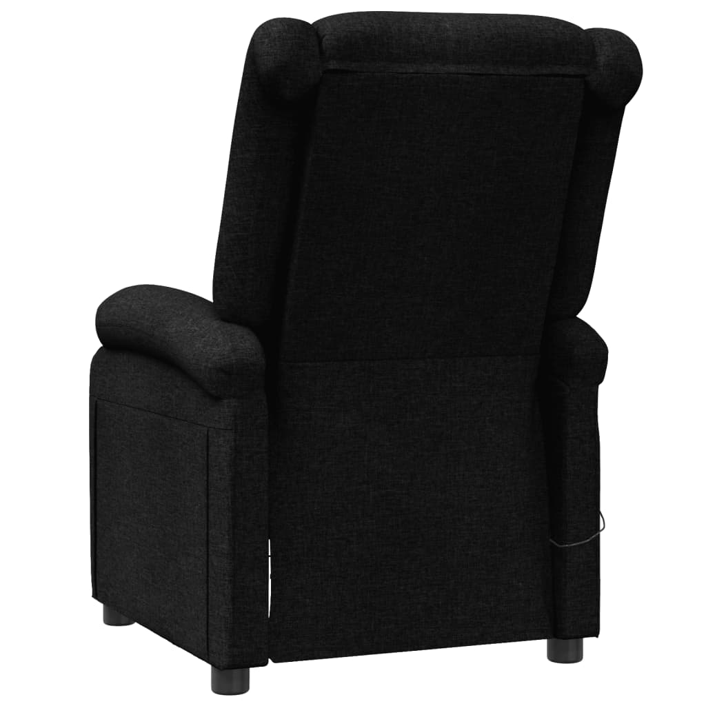 vidaXL Wing Back Massage Chair Black Fabric