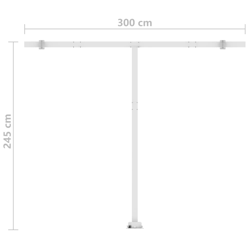 vidaXL Freestanding Manual Retractable Awning 300x250 cm Orange/Brown