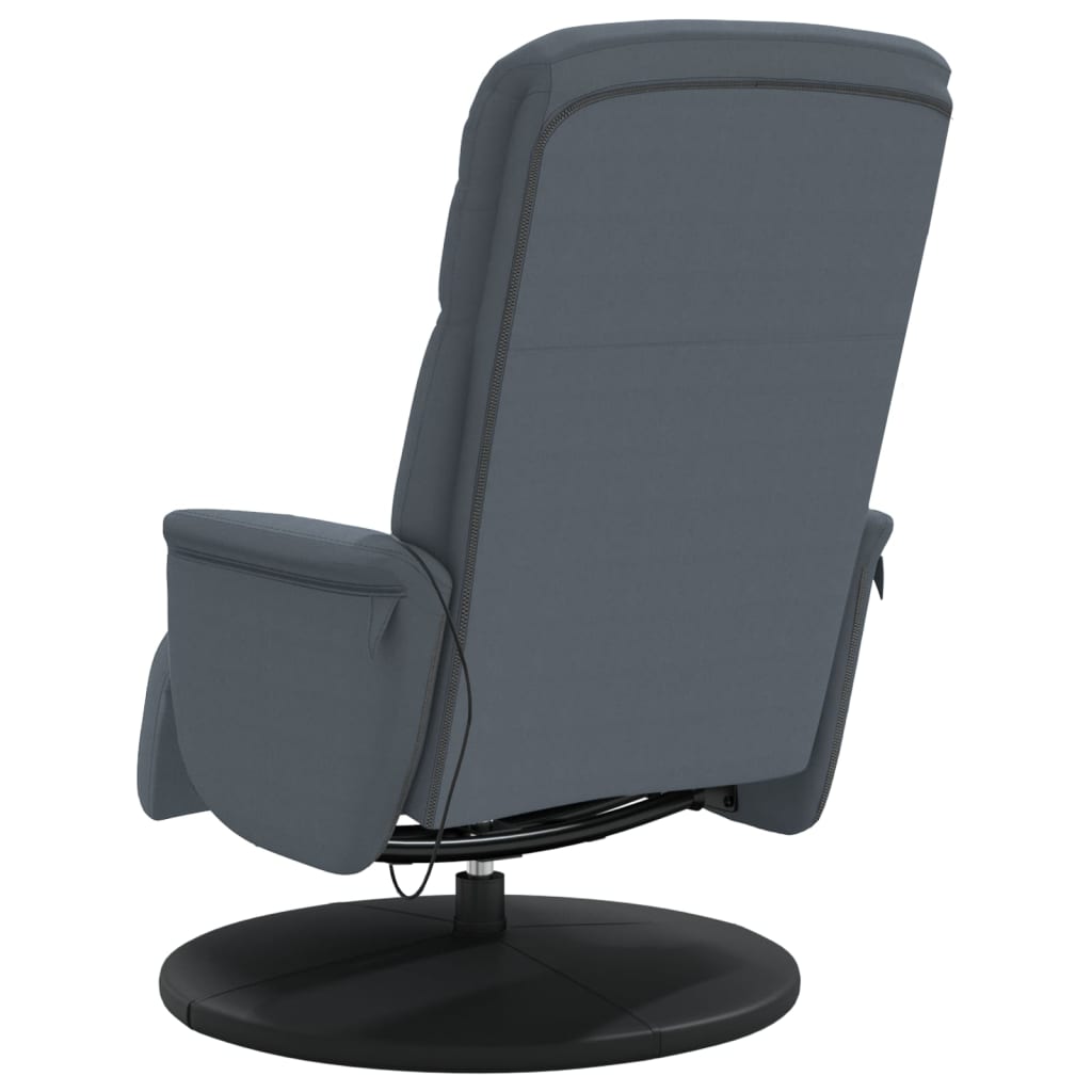 vidaXL Massage Recliner Chair with Footrest Dark Grey Velvet