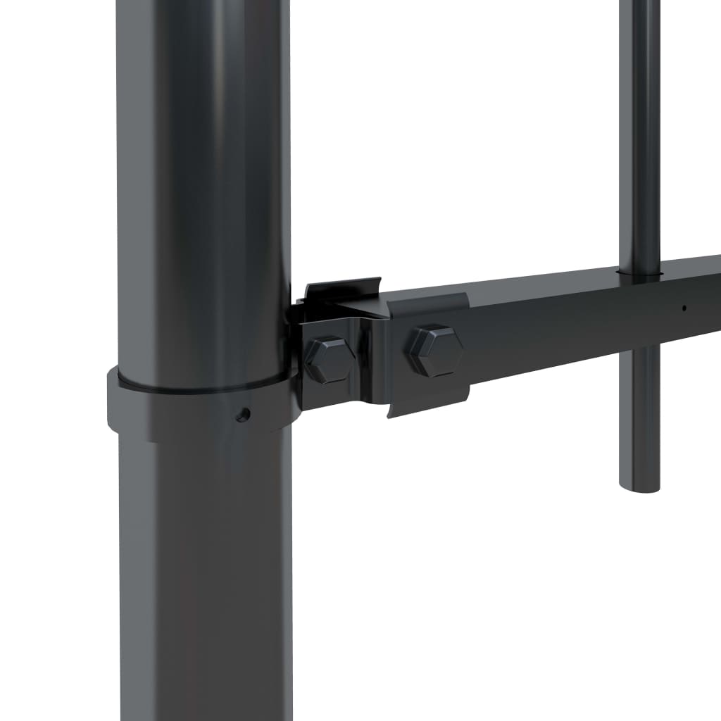 vidaXL Garden Fence with Spear Top Steel 10.2x1.5 m Black