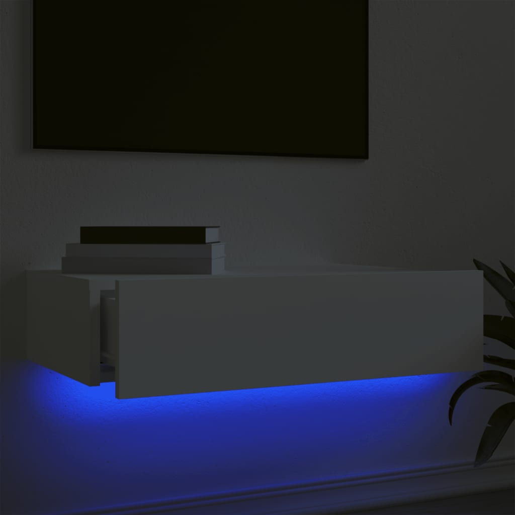 vidaXL TV Cabinet with LED Lights White 60x35x15.5 cm