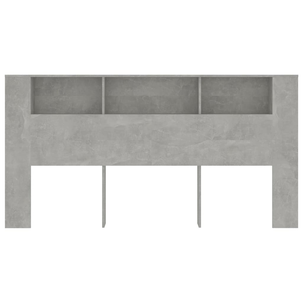 vidaXL Headboard Cabinet Concrete Grey 200x18.5x104.5 cm