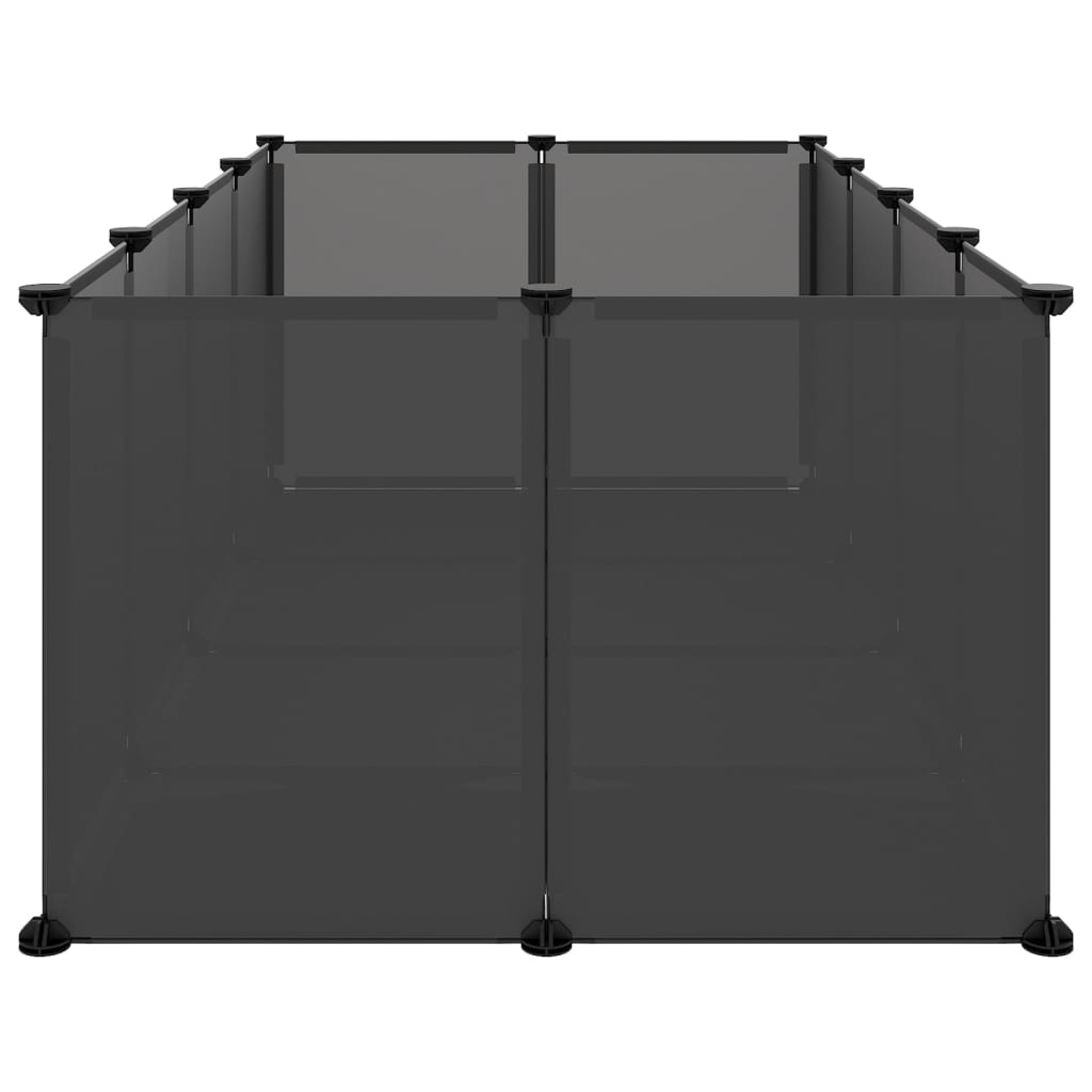 vidaXL Small Animal Cage Black 144x74x46.5 cm PP and Steel