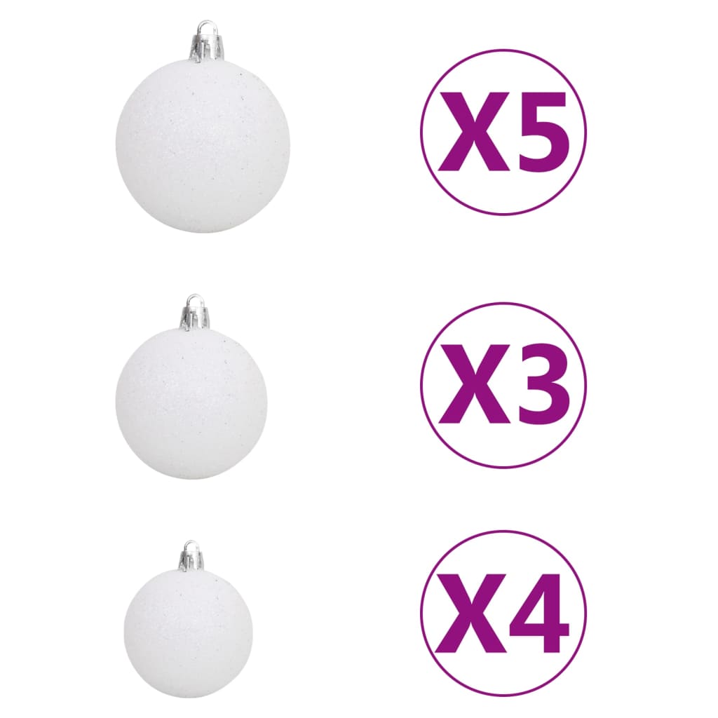 vidaXL Slim Pre-lit Christmas Tree with Ball Set Silver 120 cm