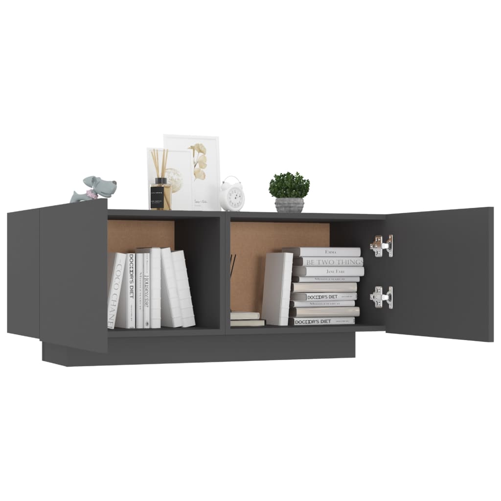 vidaXL Bedside Cabinet Grey 100x35x40 cm Engineered Wood