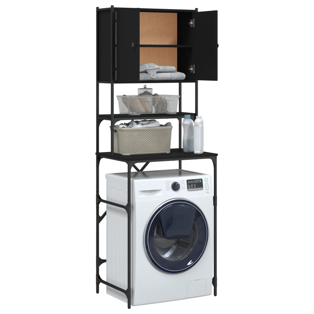 vidaXL Washing Machine Cabinet Black 68x48.5x194 cm