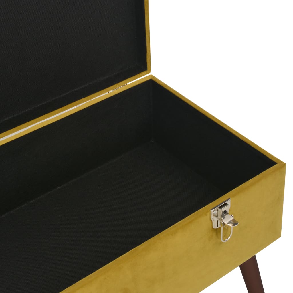 vidaXL Bench with Storage Compartment Mustard Yellow 80 cm Velvet