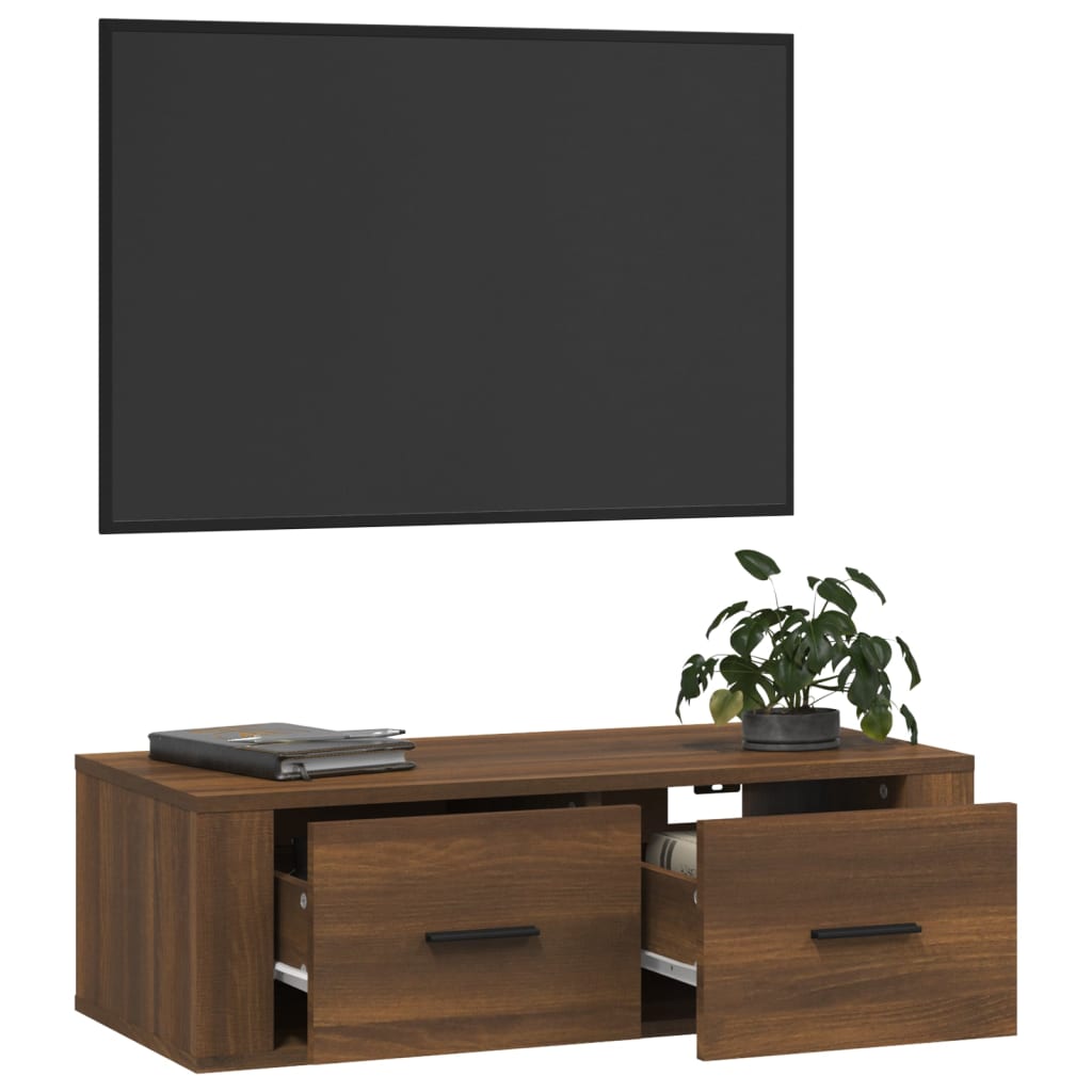 vidaXL Hanging TV Cabinet Brown Oak 80x36x25 cm Engineered Wood