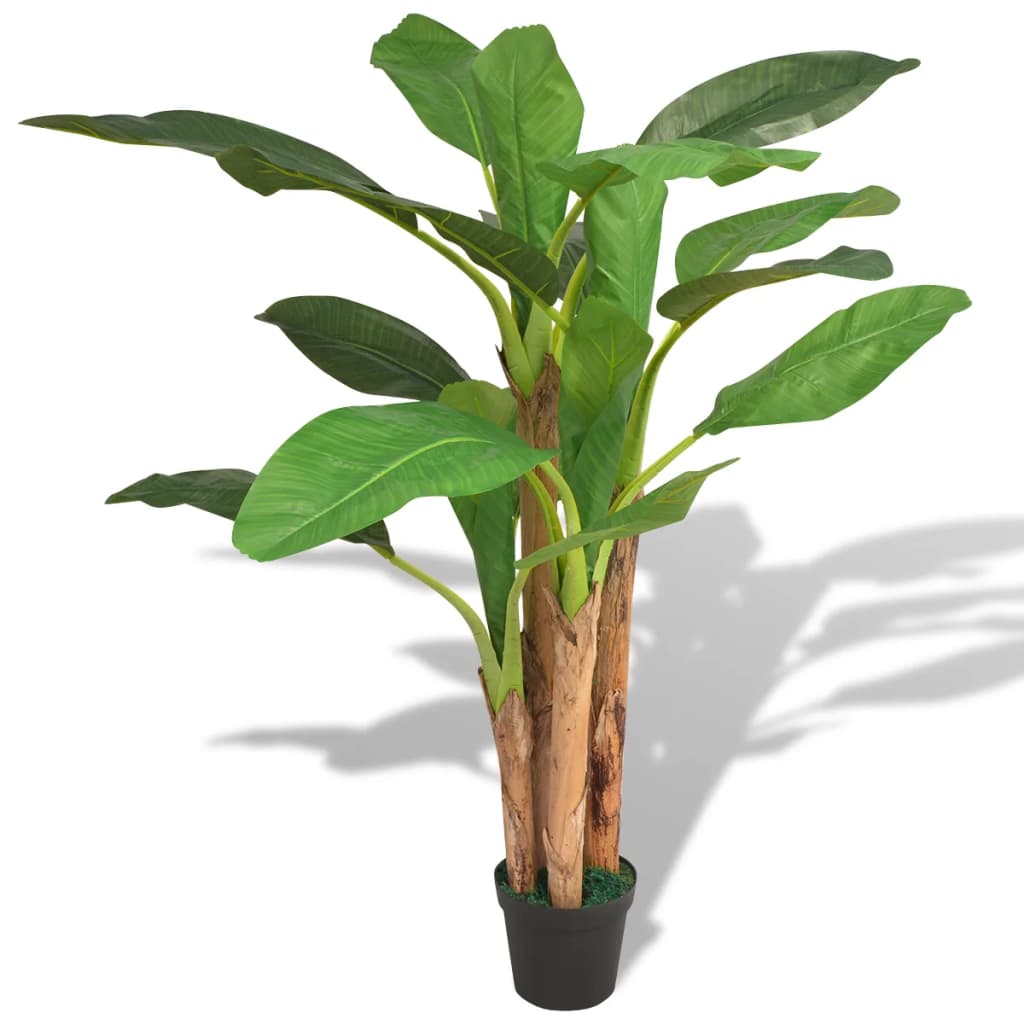 vidaXL Artificial Banana Tree Plant with Pot 175 cm Green