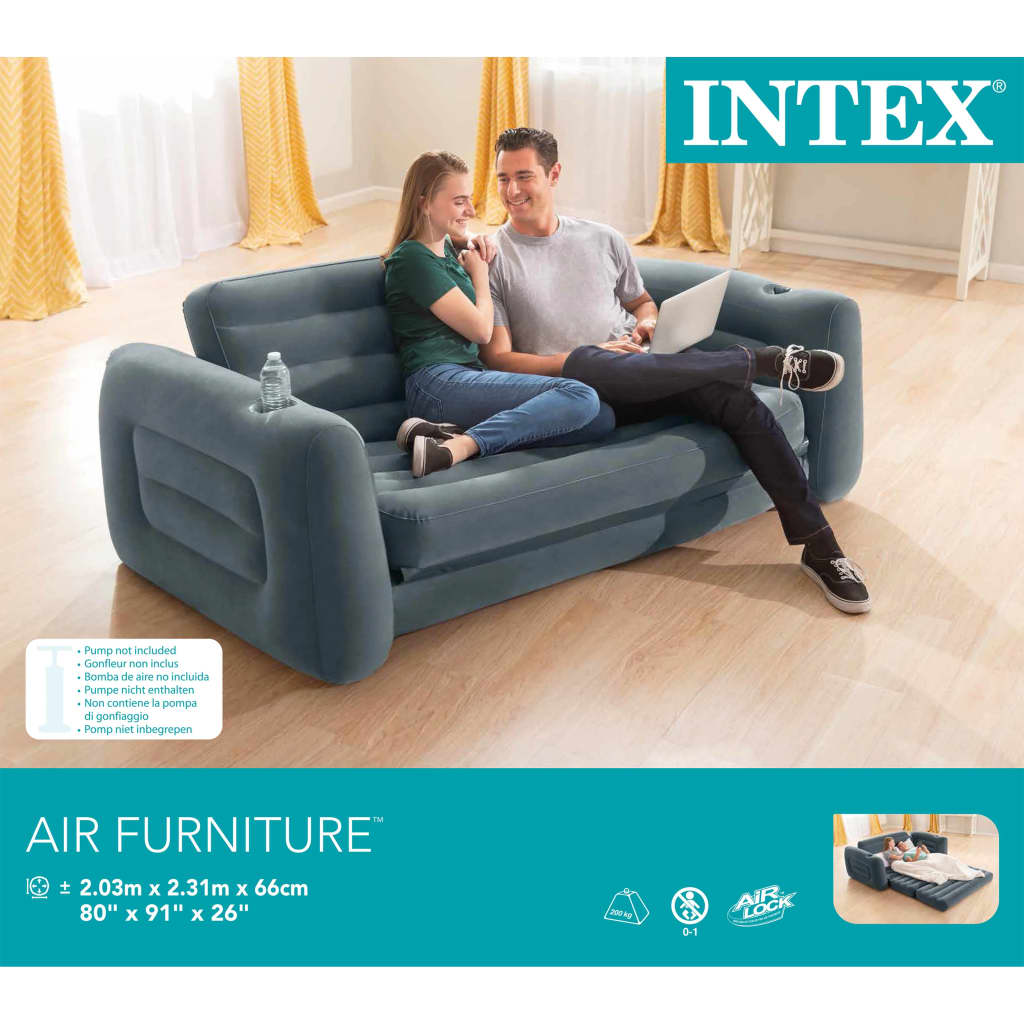 Intex Pull-Out Chair 203x231x66 cm Dark Grey
