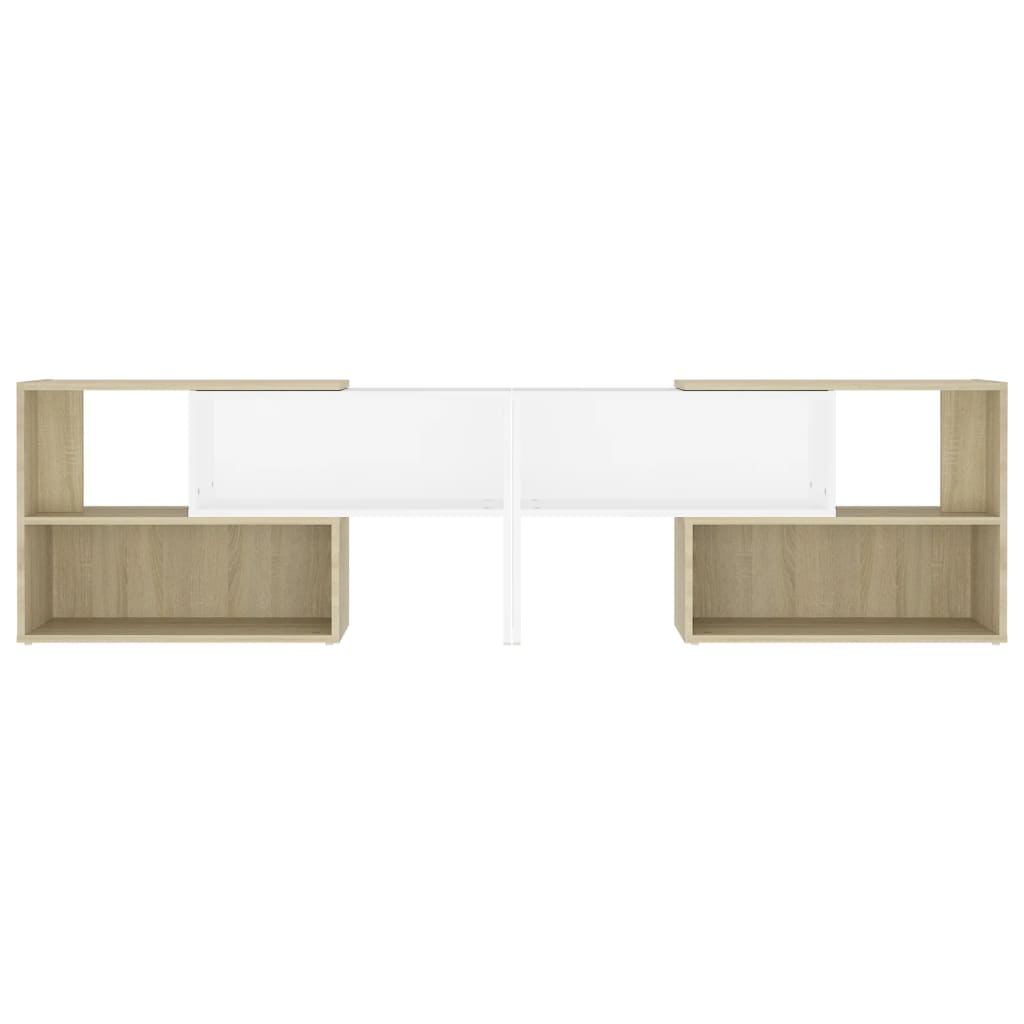 vidaXL TV Cabinet White and Sonoma Oak 149x30x52 cm Engineered Wood