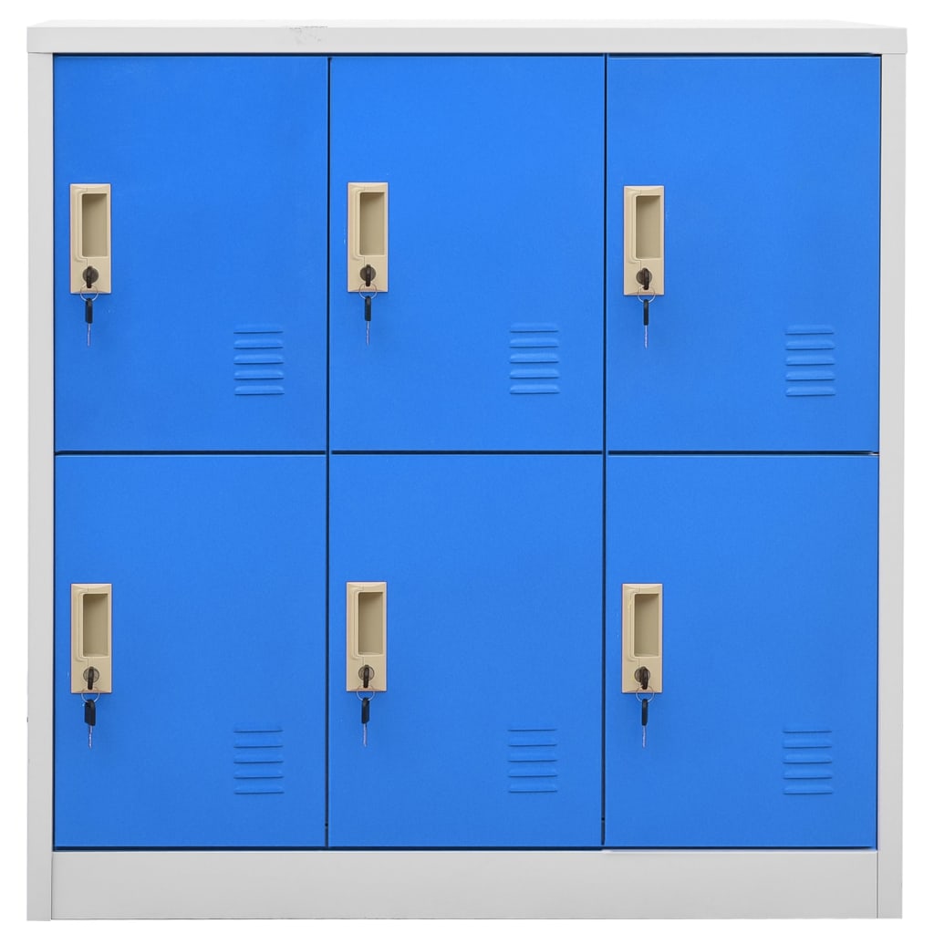 vidaXL Locker Cabinets 5 pcs Light Grey and Blue 90x45x92.5 cm Steel