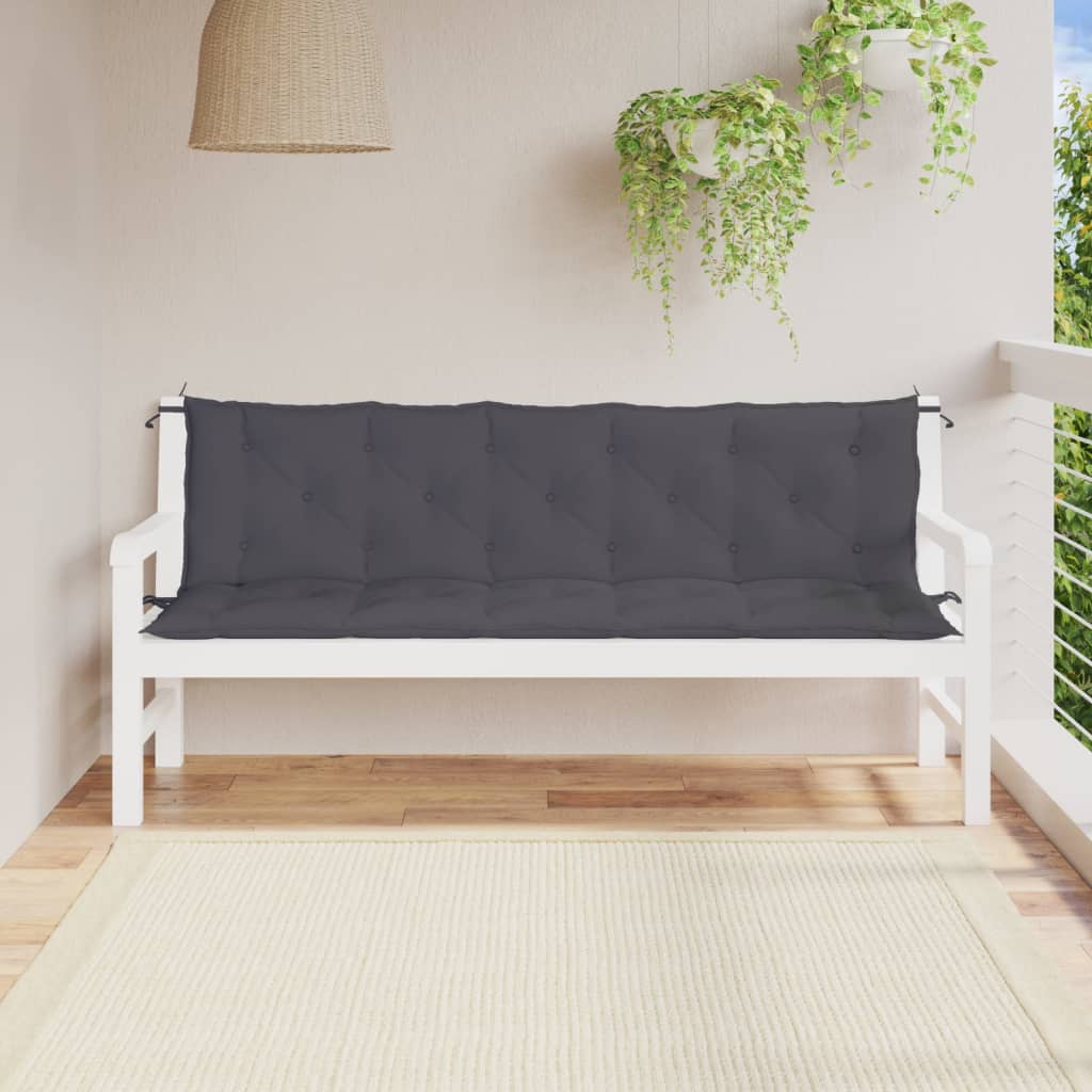 vidaXL Garden Bench Cushions 2pcs Anthracite 180x50x7cm Oxford Fabric