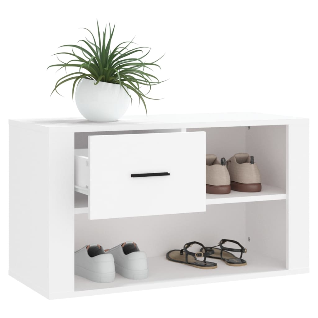 vidaXL Shoe Cabinet White 80x35x45 cm Engineered Wood