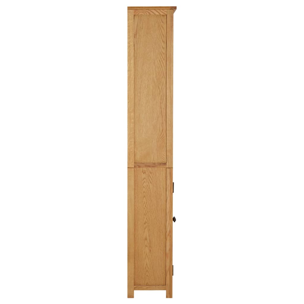 vidaXL Bookcase with 2 Doors 70x30x180 cm Solid Oak Wood