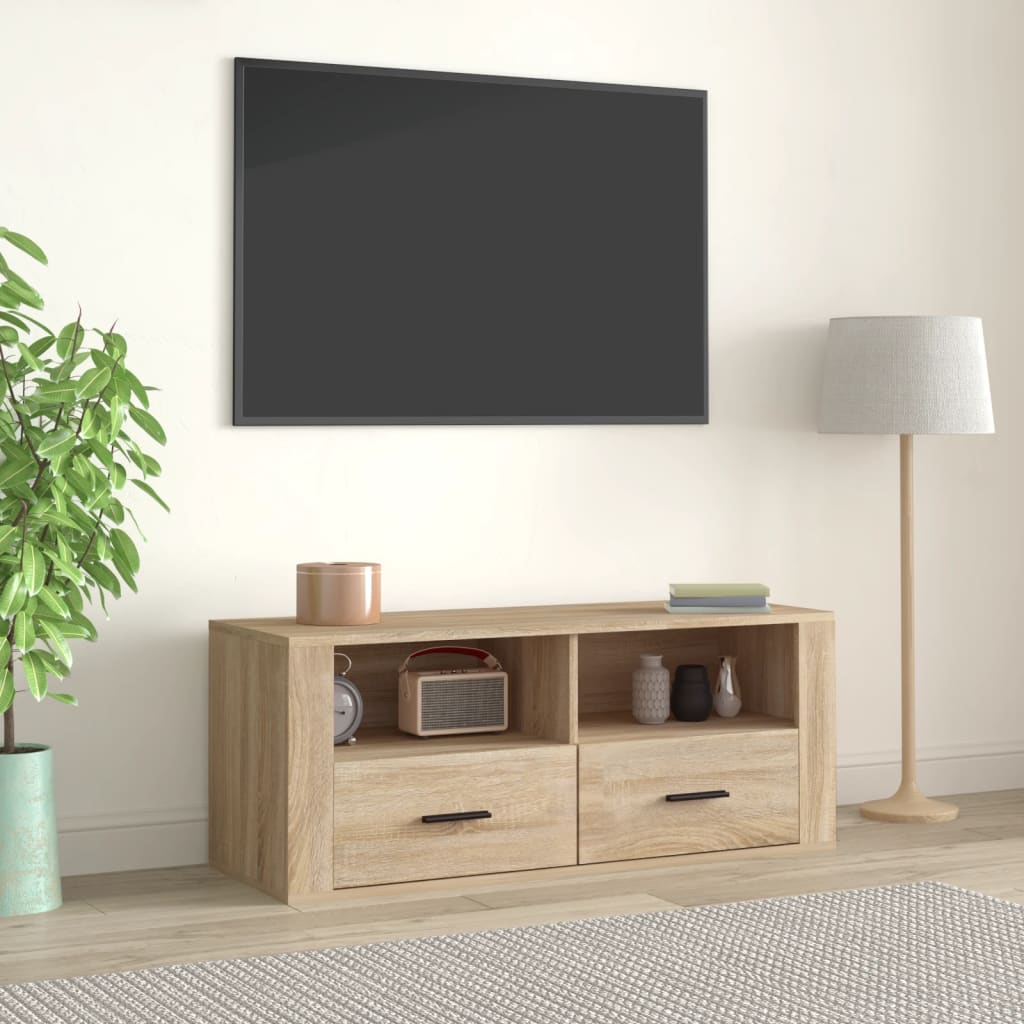 vidaXL TV Cabinet Sonoma Oak 100x35x40 cm Engineered Wood
