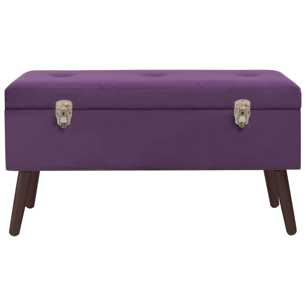 vidaXL Bench with Storage Compartment 80 cm Purple Velvet
