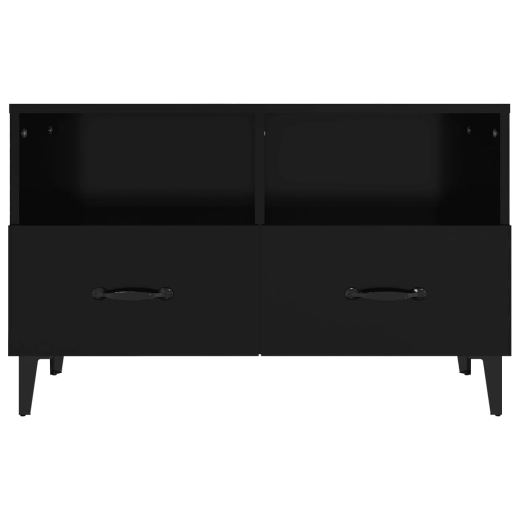 vidaXL TV Cabinet Black 80x36x50 cm Engineered Wood