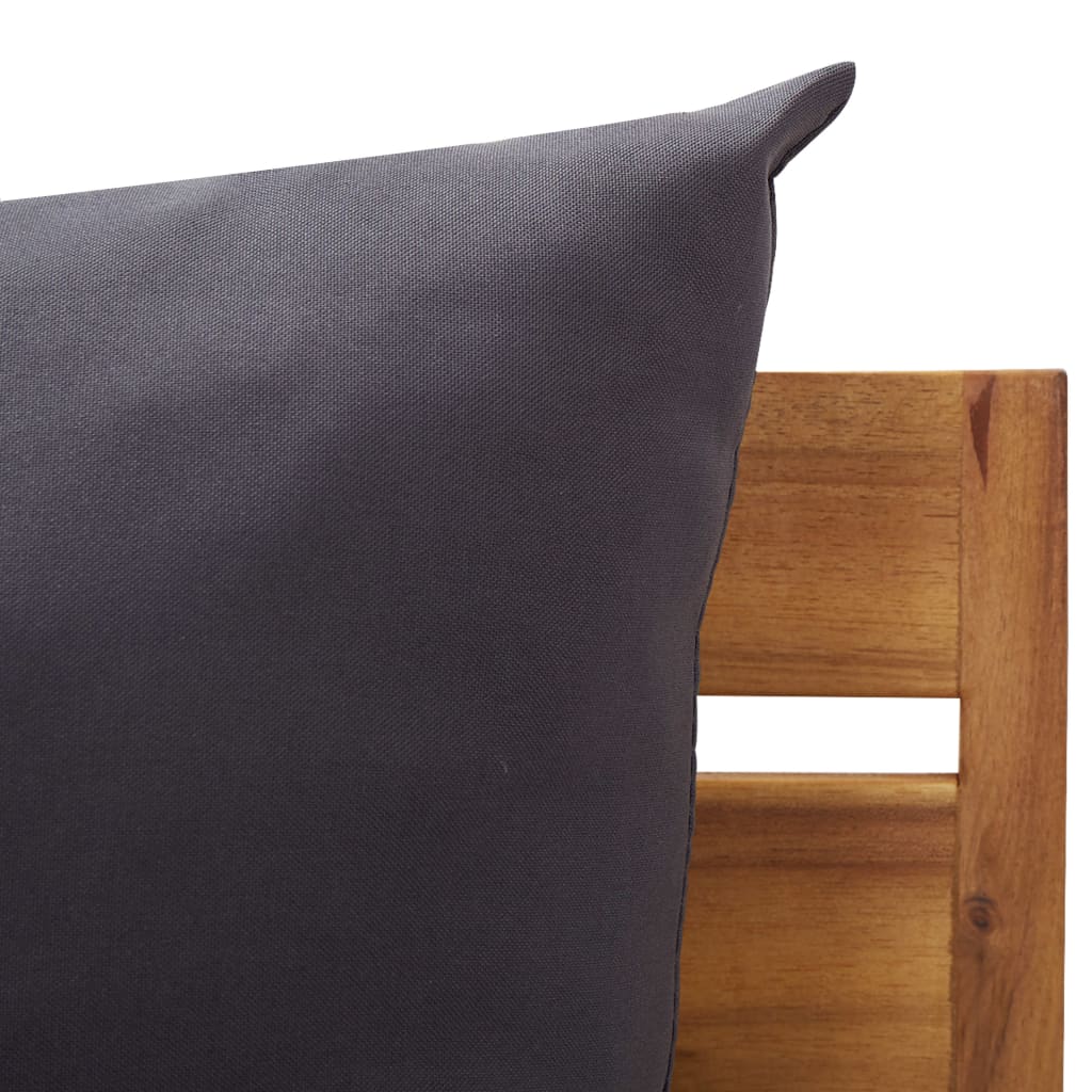vidaXL 5 Piece Garden Lounge Set with Cushions Acacia Wood Dark Grey