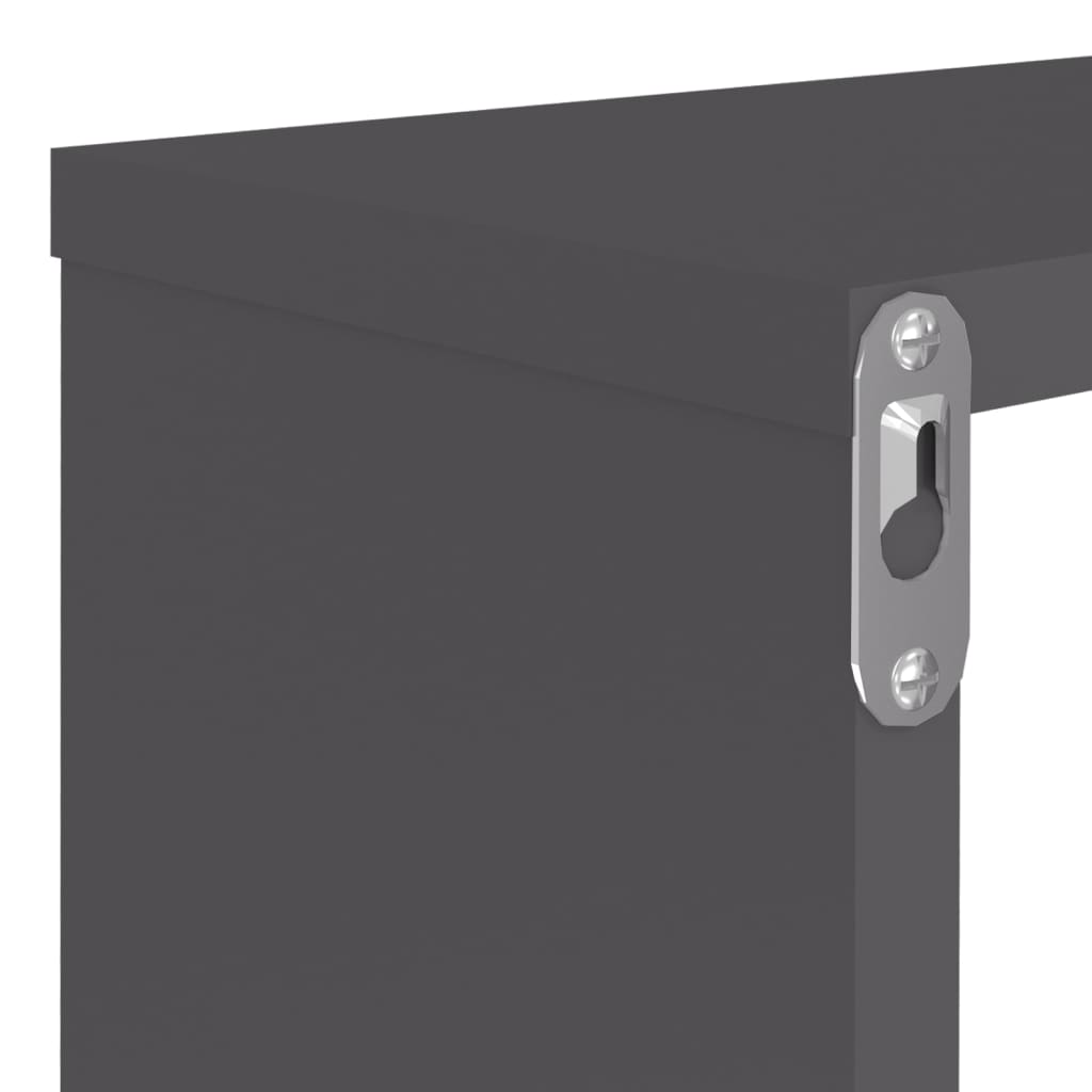 vidaXL Wall Cube Shelf 2 pcs Grey 80x15x26.5 cm Engineered Wood