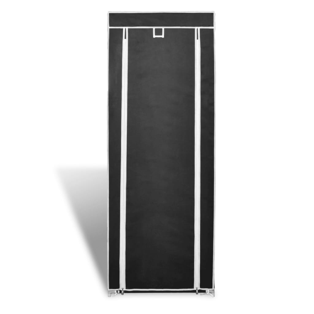 Fabric Shoe Cabinet with Cover 162 x 57 x 29 cm Black