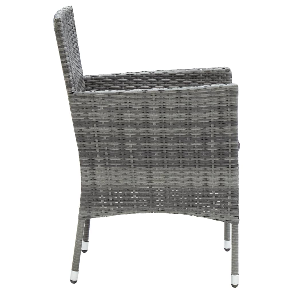vidaXL Garden Dining Chairs 4 pcs Poly Rattan Grey