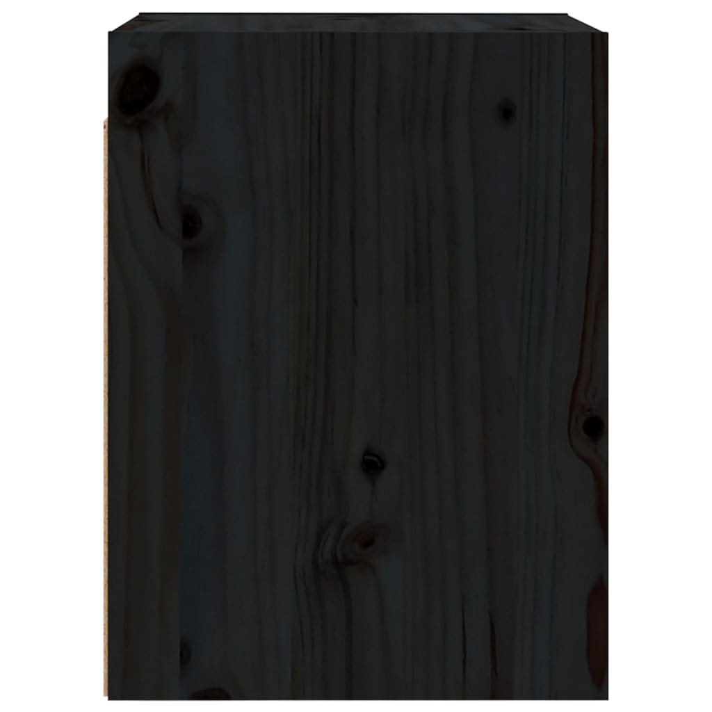 vidaXL Wall Cabinet Black 30x30x40 cm Solid Wood Pine