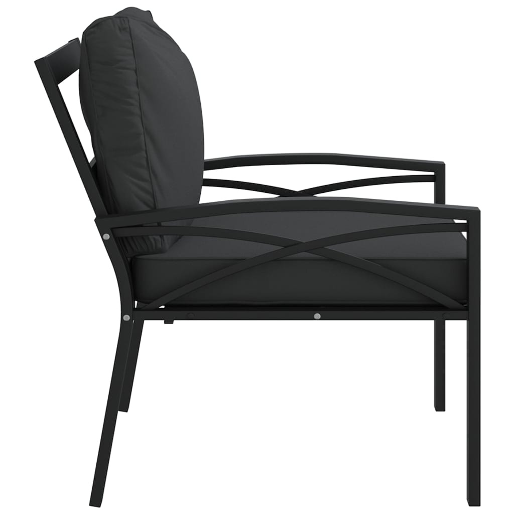 vidaXL Garden Chair with Grey Cushions 68x76x79 cm Steel