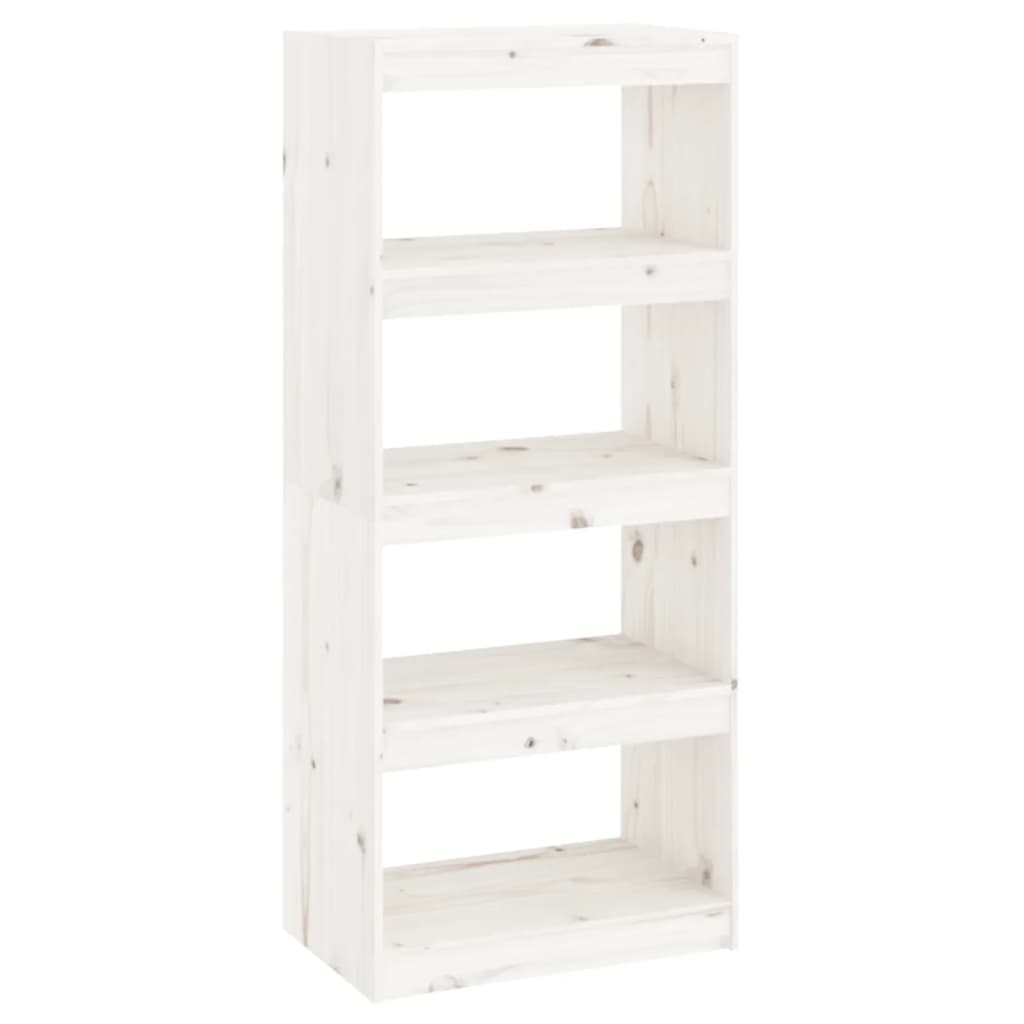 vidaXL Book Cabinet/Room Divider White 60x30x135.5 cm Solid Wood Pine