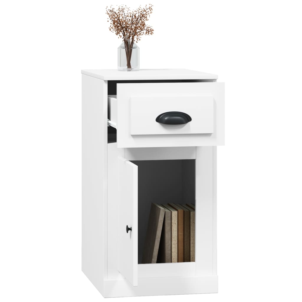 vidaXL Side Cabinet with Drawer High Gloss White 40x50x75 cm Engineered Wood