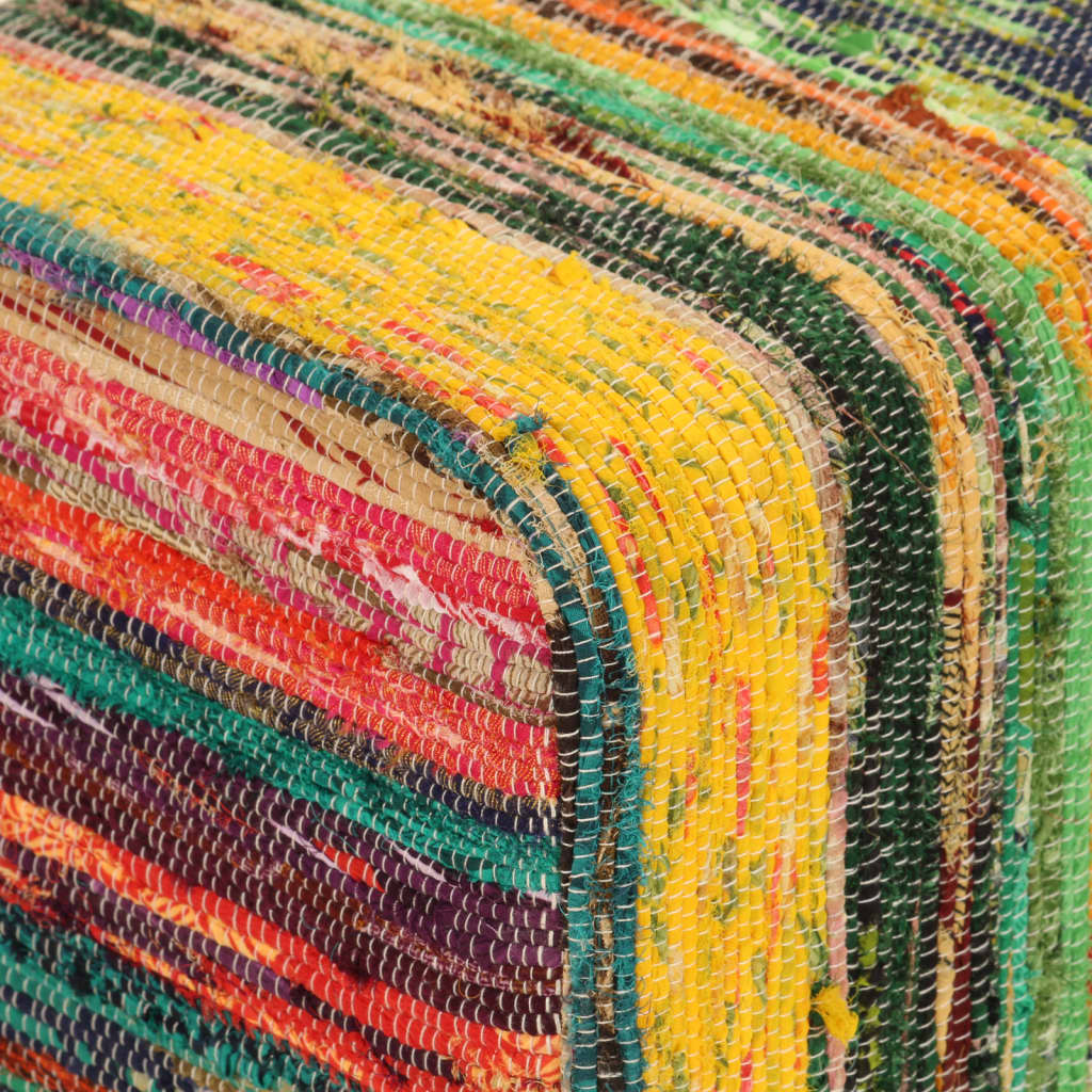 vidaXL Bench Multicolour 160 cm Chindi Fabric and Solid Wood Mango