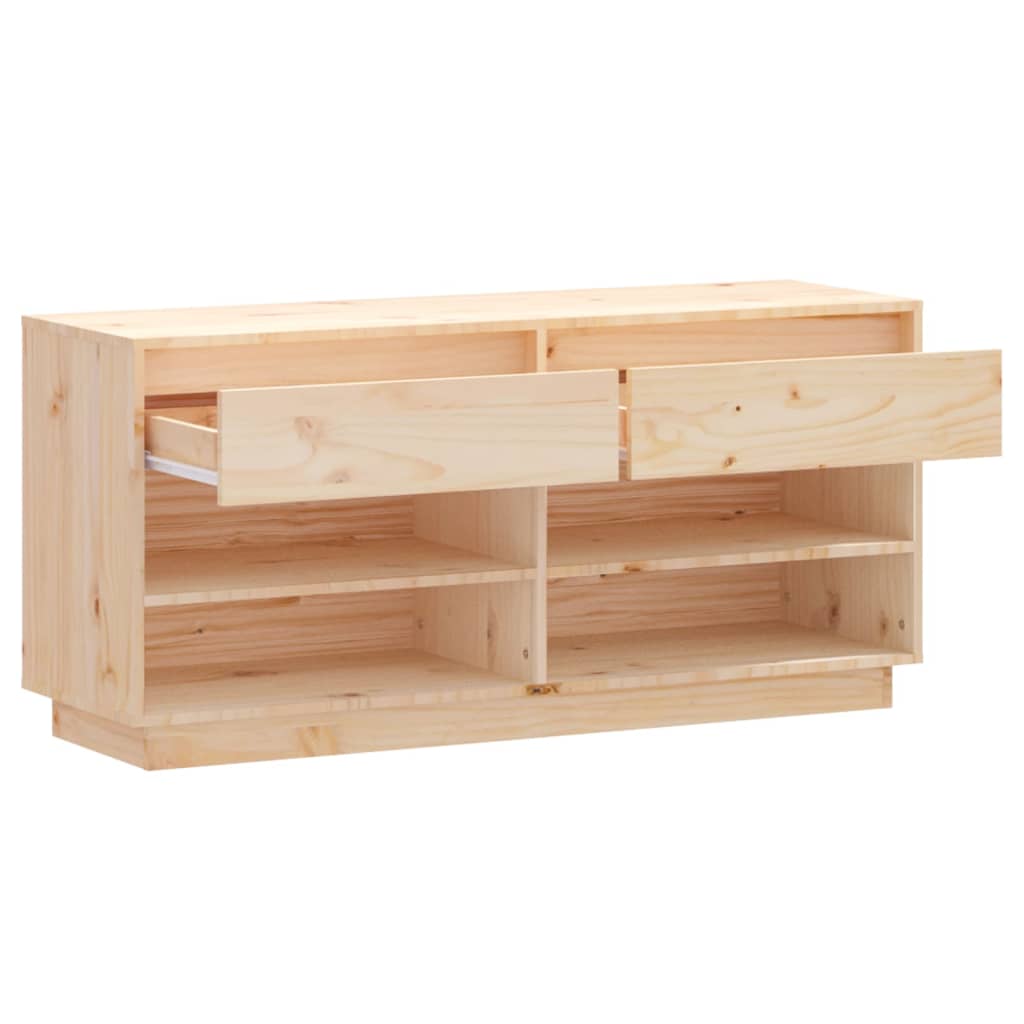 vidaXL Shoe Cabinet 110x34x52 cm Solid Wood Pine