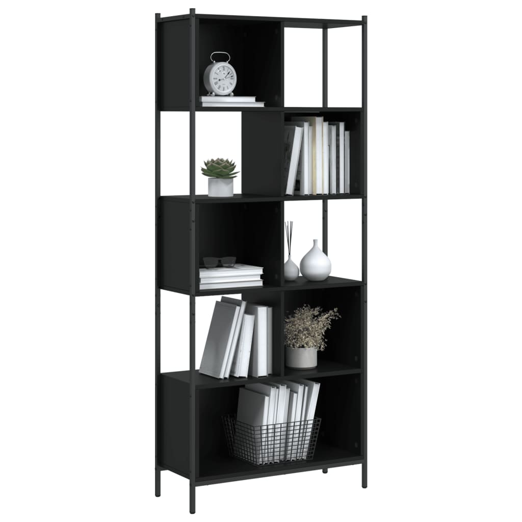 vidaXL Bookcase Black 72x28x172 cm Engineered Wood