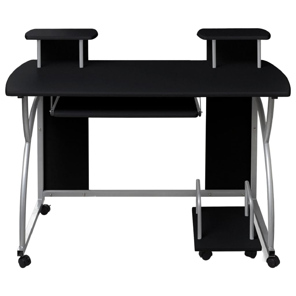 vidaXL Computer Desk Black 110x52x88.5 cm Engineered Wood