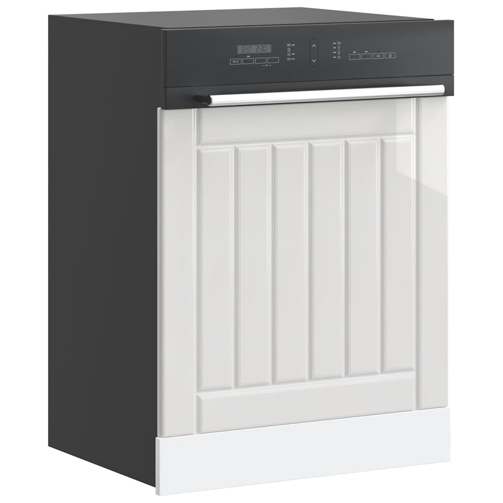 vidaXL Dishwasher Panel "Lucca" High Gloss White Engineered Wood ...