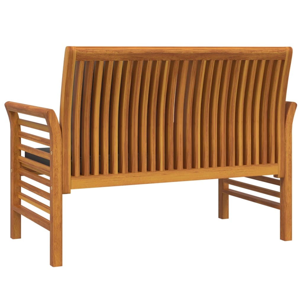 vidaXL Sofa Bench with Dark Grey Cushions Solid Wood Acacia