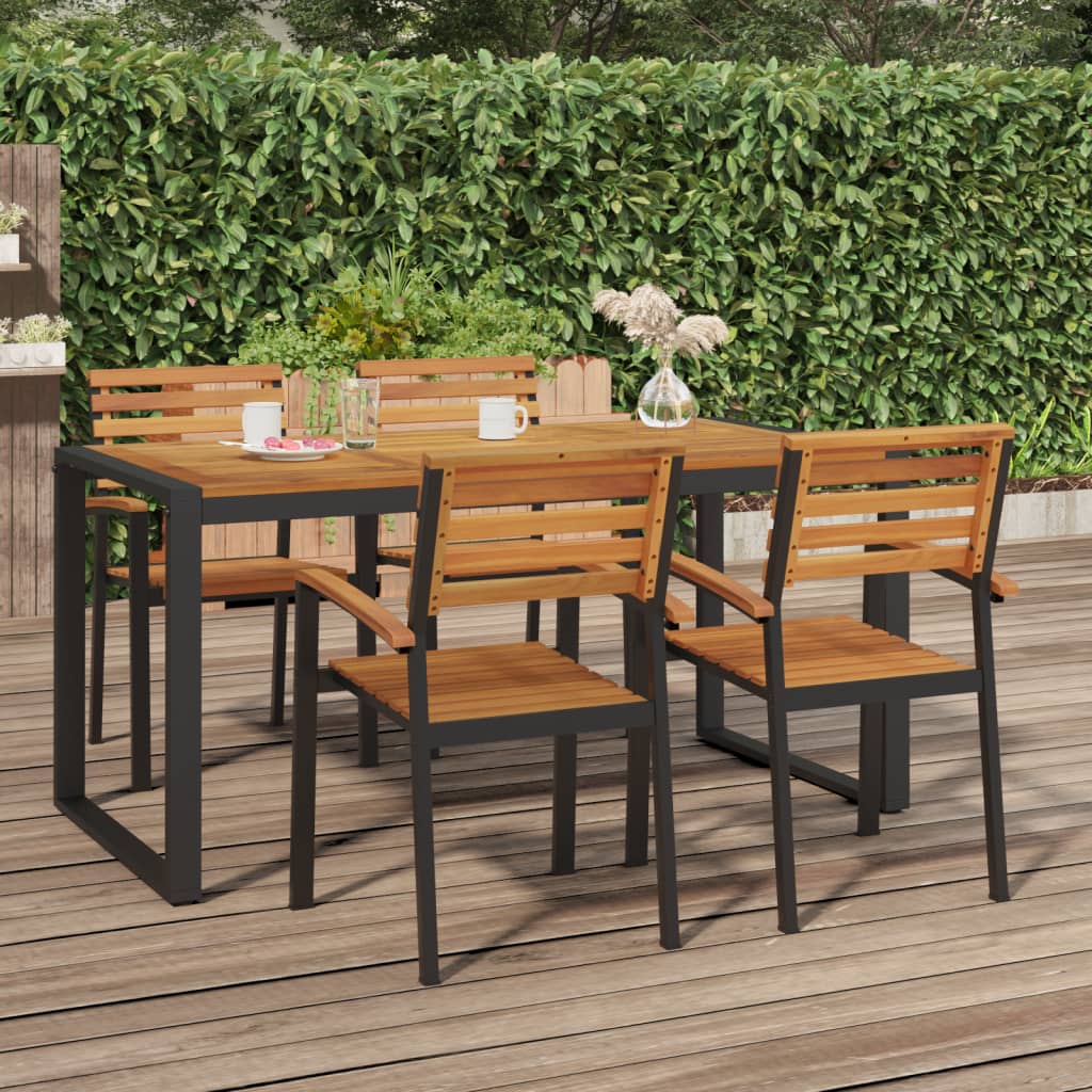 vidaXL Garden Table with U-shaped Legs 160x80x75 cm Solid Wood Acacia