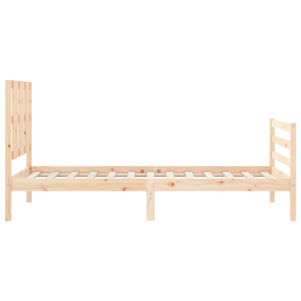 vidaXL Bed Frame with Headboard Single Solid Wood