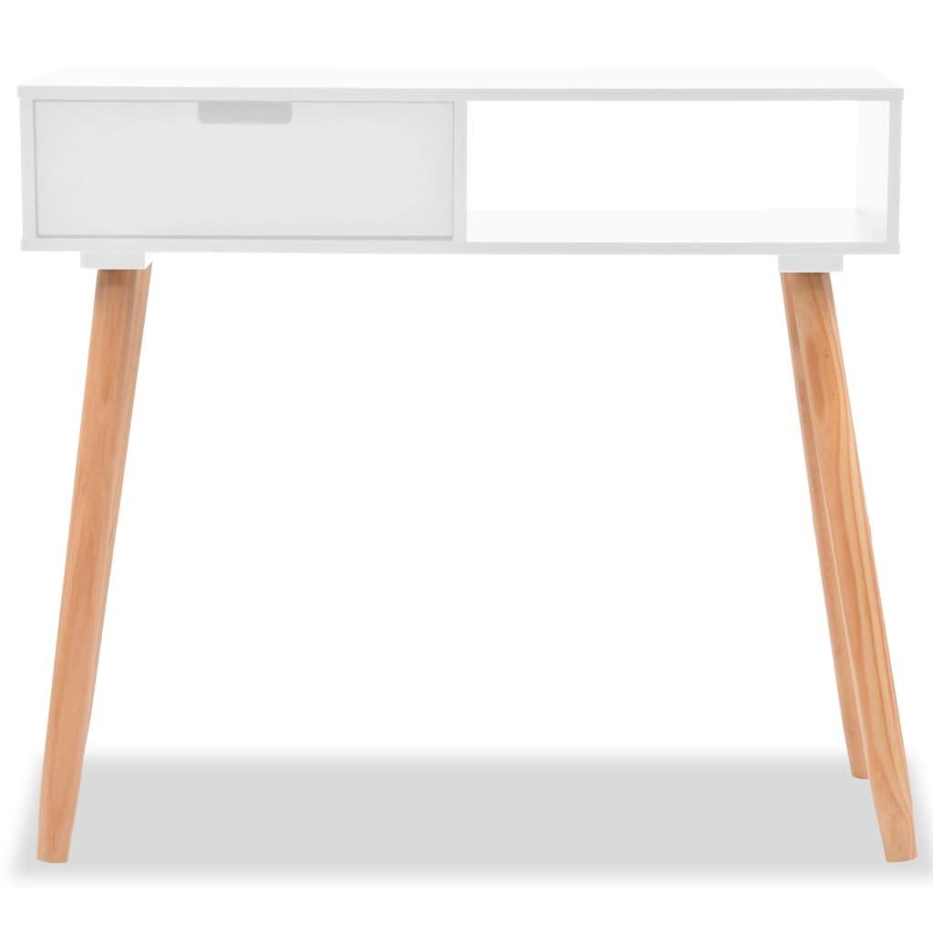 vidaXL Console Table Solid Pinewood 80x30x72 cm White