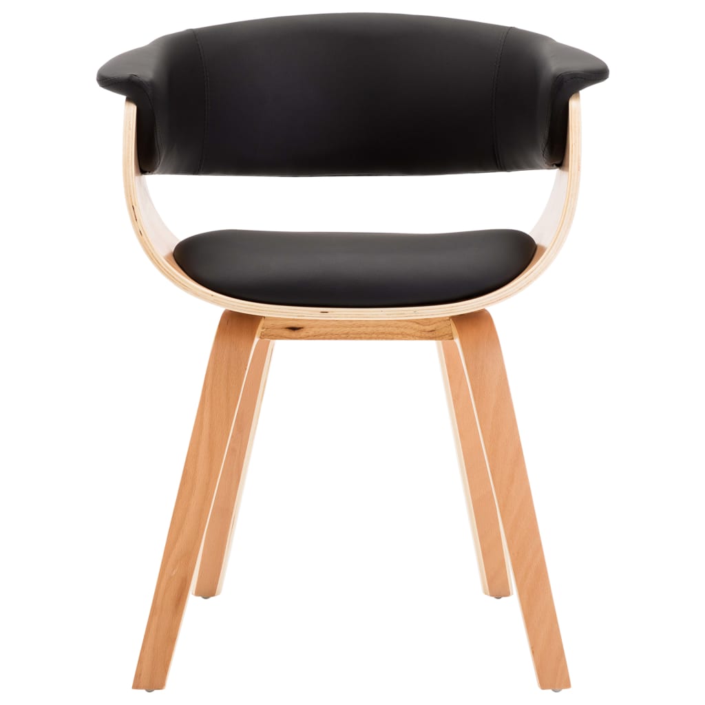 vidaXL Dining Chair Black Bent Wood and Faux Leather