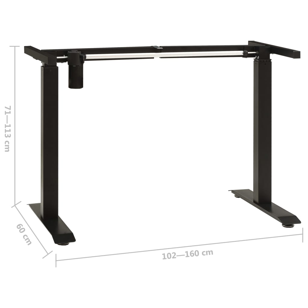 vidaXL Electric Motorised Standing Desk Frame Height Adjustable Black