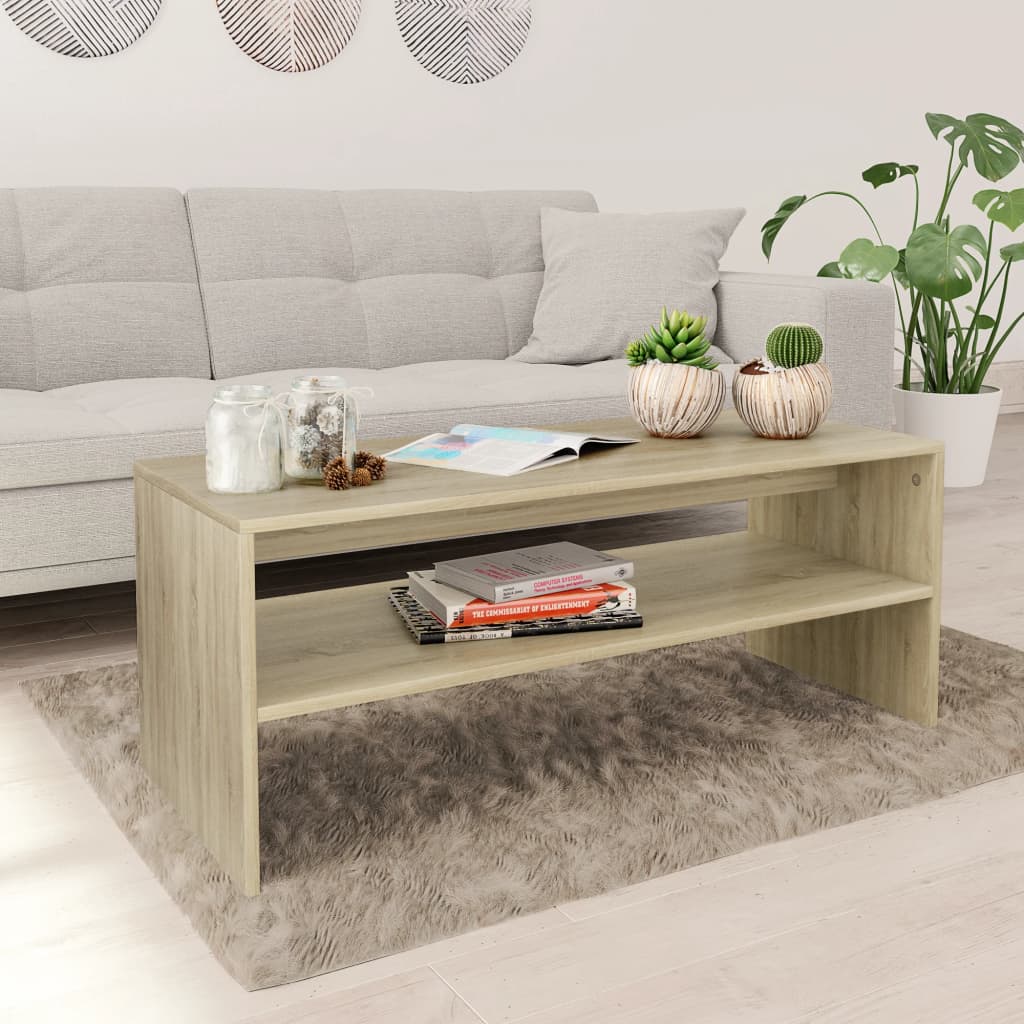 vidaXL Coffee Table Sonoma Oak 100x40x40 cm Engineered Wood