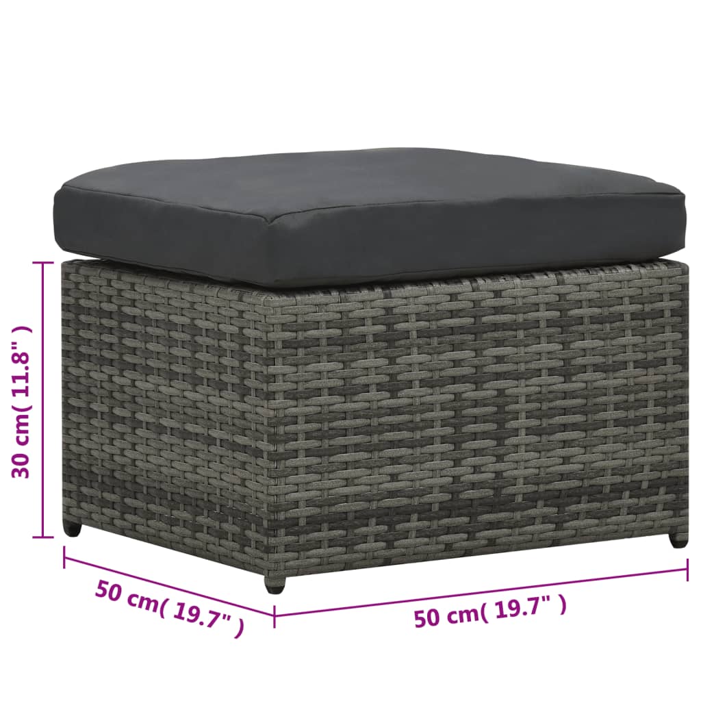vidaXL 4 Piece Garden Lounge Set with Cushions Poly Rattan Anthracite