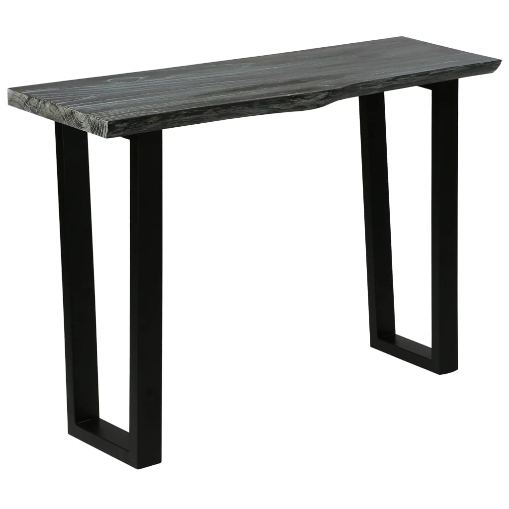 vidaXL Console Table Solid Mindi Wood 110x35x75 cm Grey