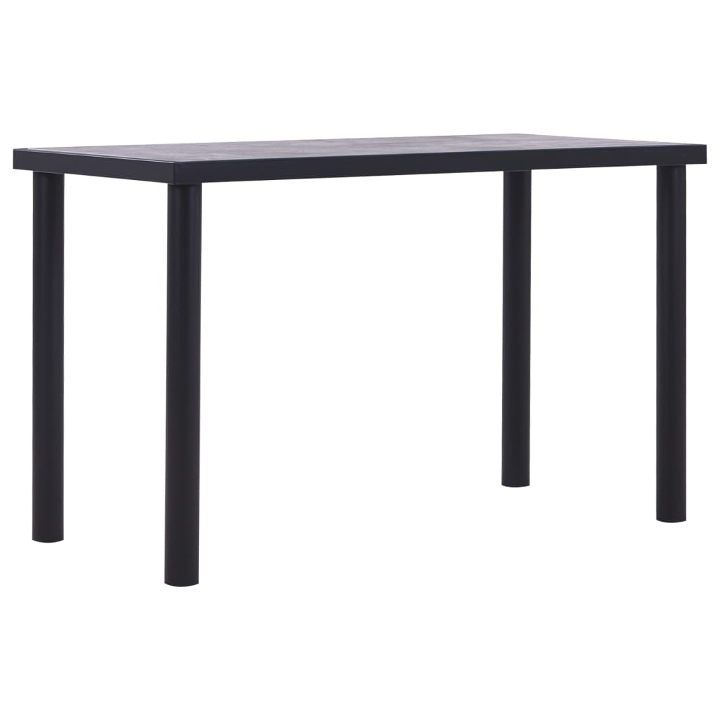 vidaXL Dining Table Black and Concrete Grey 120x60x75 cm MDF