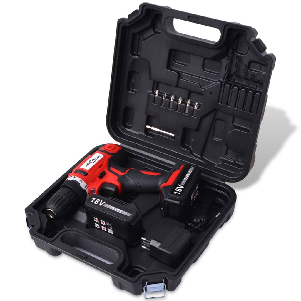 vidaXL Cordless Drill Driver Kit with 18 V Li-ion Batteries