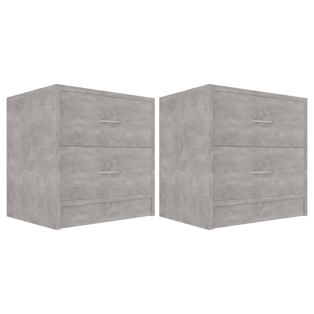 vidaXL Bedside Cabinets 2 pcs Concrete Grey 40x30x40 cm Engineered Wood