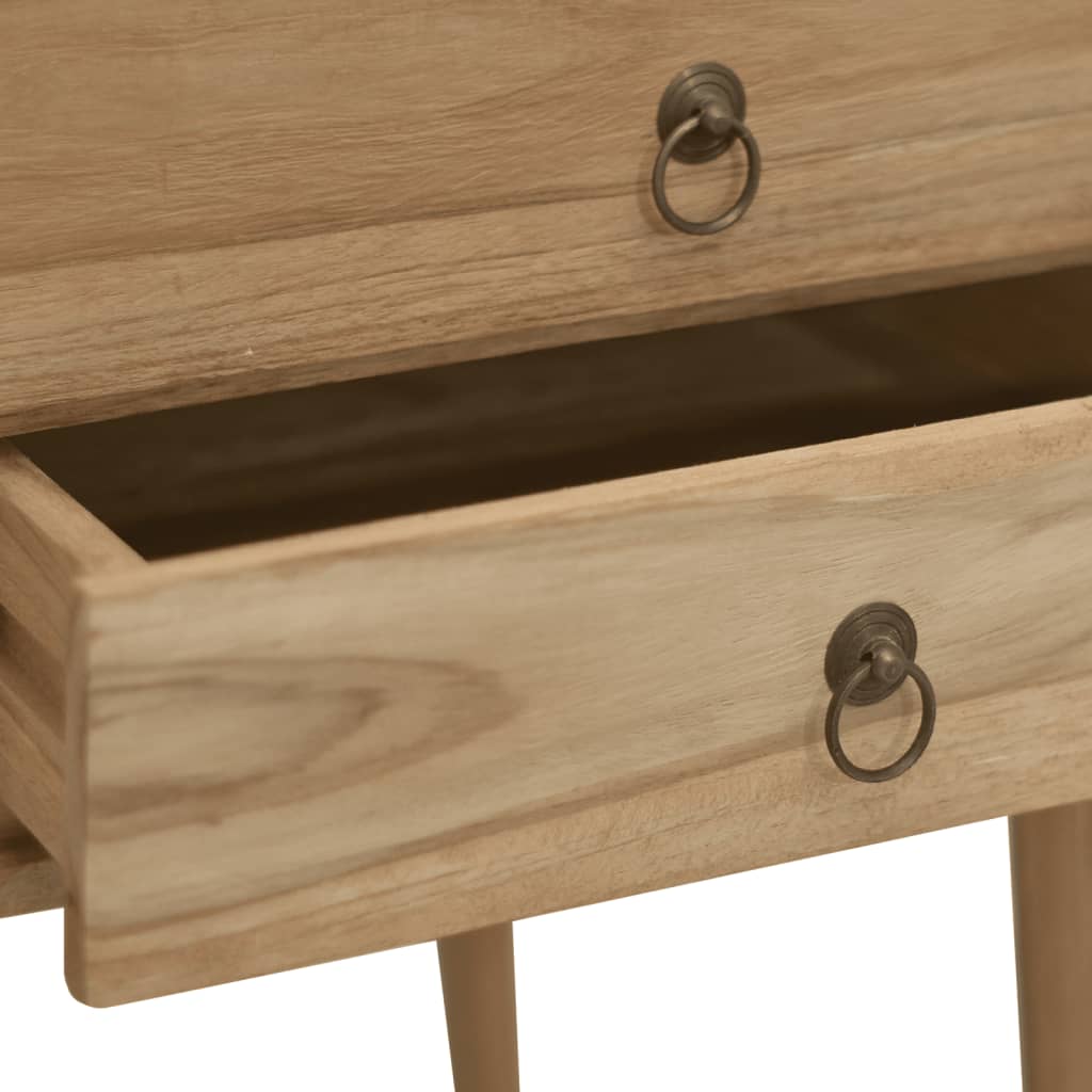 vidaXL Desk with 2 Drawers 110x52x75 cm Solid Wood Teak