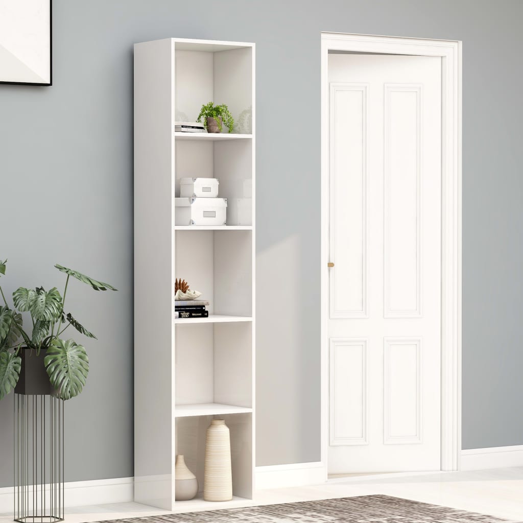 vidaXL Book Cabinet High Gloss White 40x30x189 cm Engineered Wood